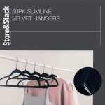 Organise your wardrobe with Slimline Velvet Hangers from Reject Shop