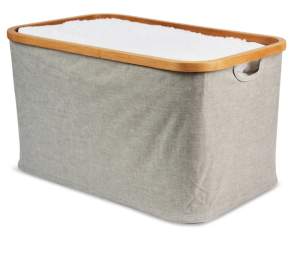 Organise the top of your wardrobe with large Linen Basket from Blissful Little Home